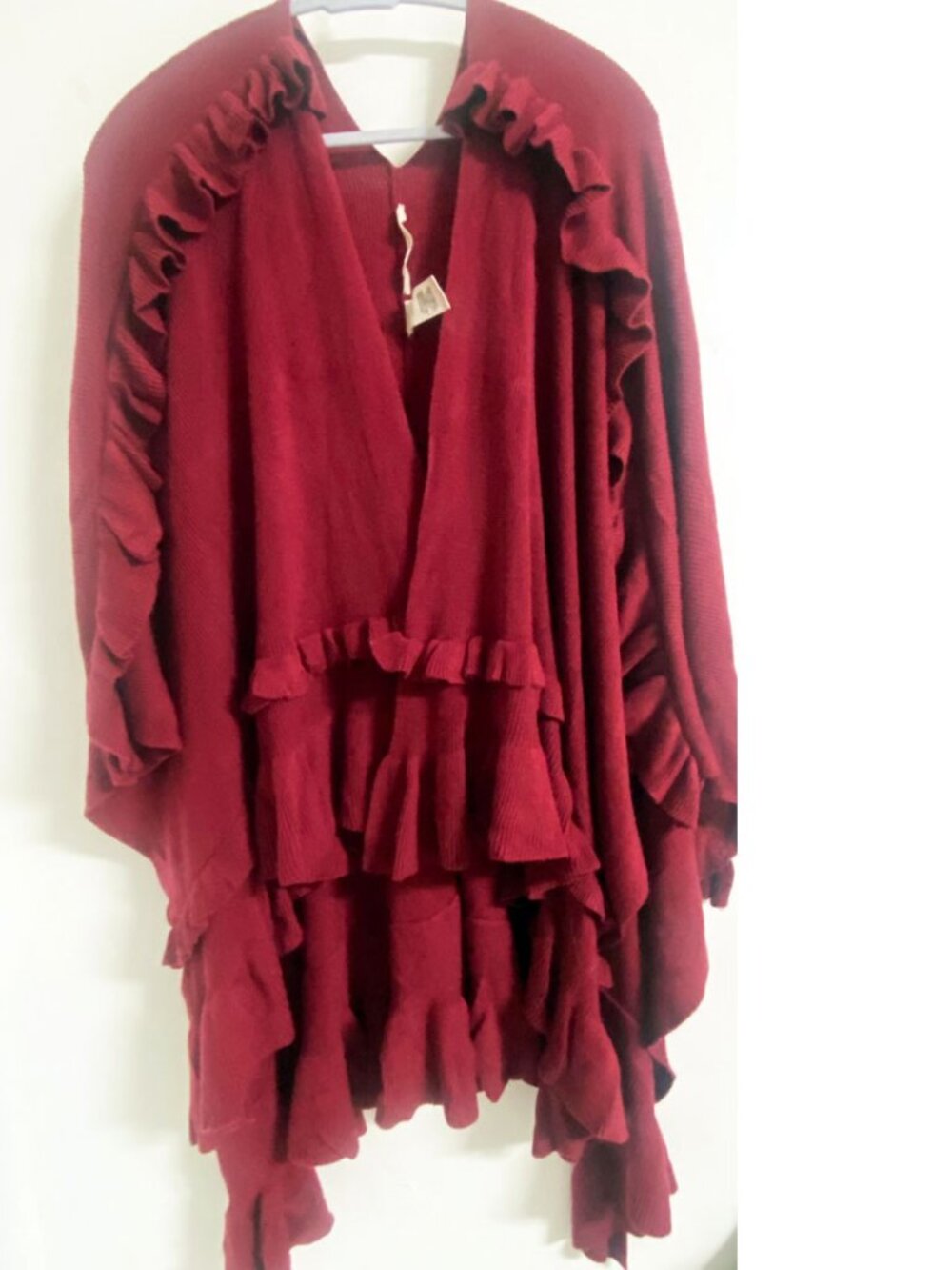 Soft surroundings ruffled knit wrap